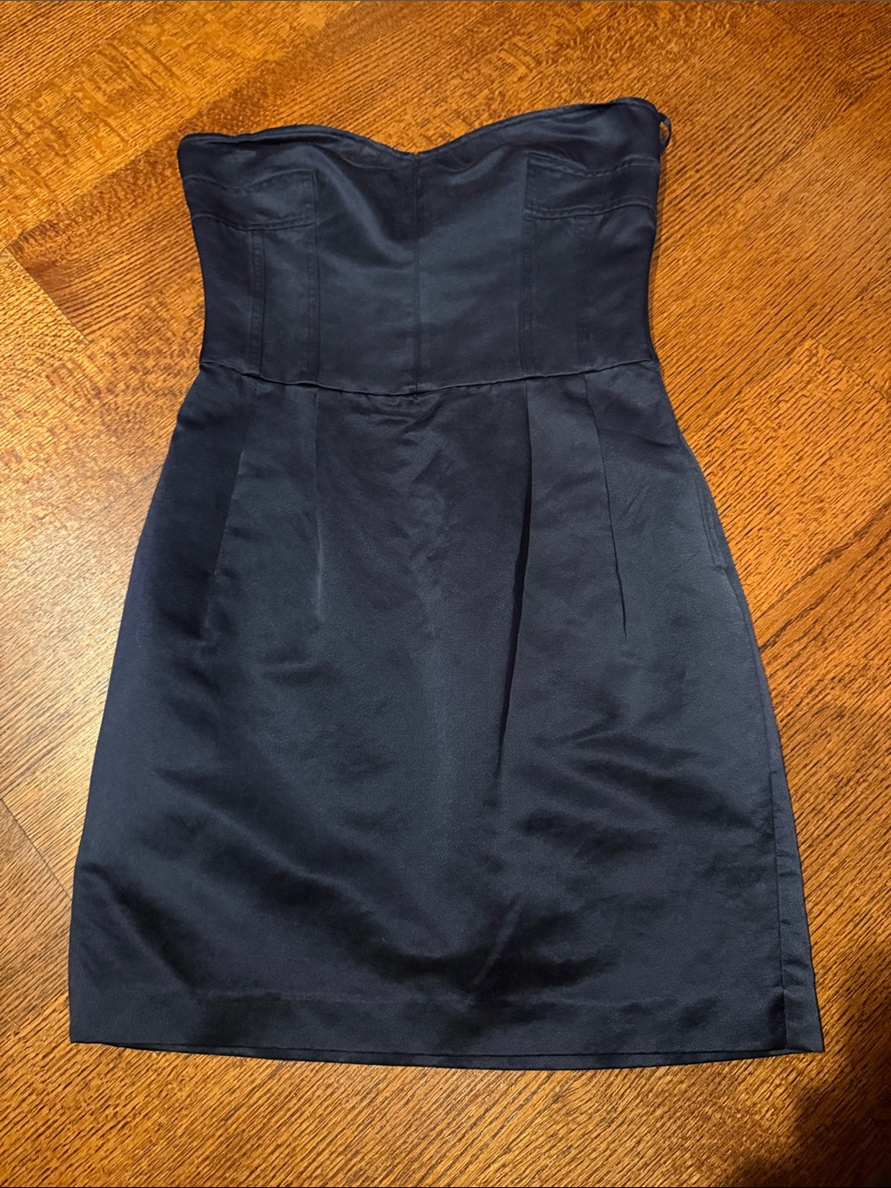 Diane von furstenberg mini strapless navy dress